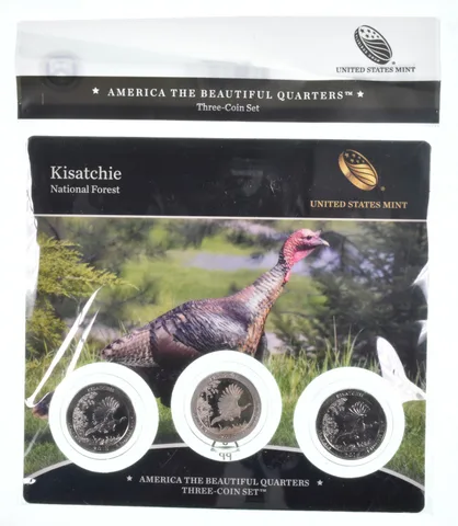 2015 Kisatchie National Park PDS ATB 3 Quarter Coin Set Unc BU Proof
