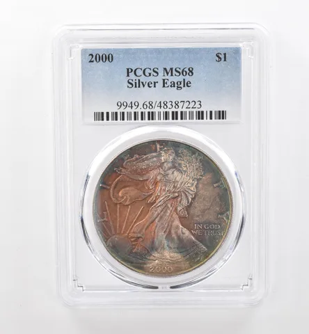 2000 American Silver Eagle MS68 PCGS Beautiful Tone *1970