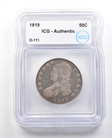 1819 Capped Bust Half Dollar O-111 Authentic ICG *3061