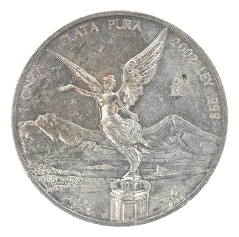 2002 Mo Mexico 1 Onza Silver Libertad Peripheral Tone *6277