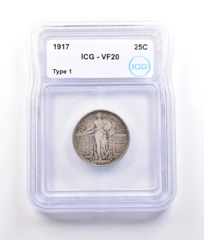1917 Standing Liberty Quarter Type 1 VF20 ICG *6976