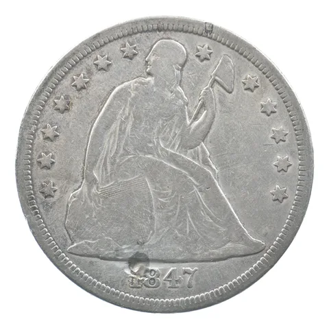 1847 Seated Liberty Silver Dollar *9439