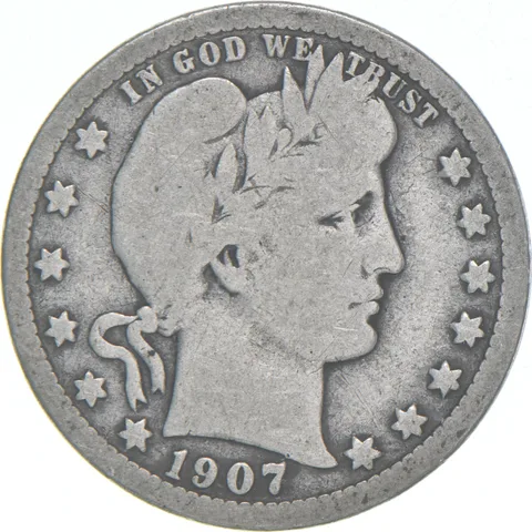 1907-O Barber Quarter Average Circ