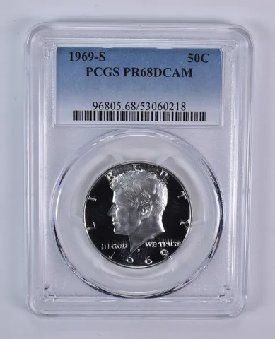 1969-S Kennedy Half Dollar PR68 DCAM PCGS Blue Label