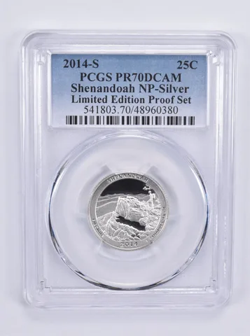 2014-S Washington Quarter Shenandoah Silver Limited Edition Set PR70 PCGS