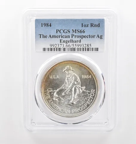 1984 Engelhard Prospector 1 Oz Silver MS66 PCGS Beautiful Tone *2170