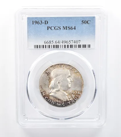 1963-D Franklin Half Dollar MS64 PCGS Peripheral Tone *7783