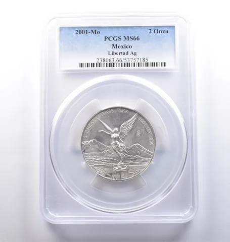 2001 Mo Mexico 2 Onza Silver Libertad MS66 PCGS *8373