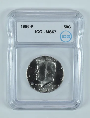 1986-P Kennedy Half Dollar MS67 ICG