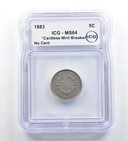 1883 Liberty V Nickel Centless Mint Breaker No Cent MS64 ICG *7279