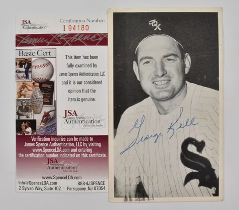 George Kell - Chicago White Sox - Signed Postcard - Certified JSA a9879