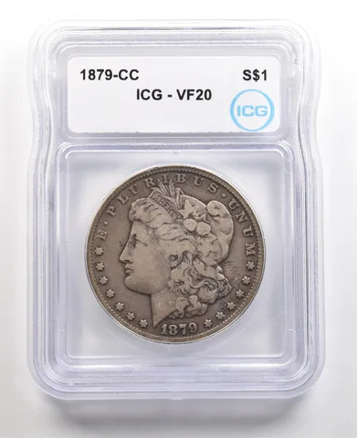 1879-CC Morgan Silver Dollar VF20 ICG a5455