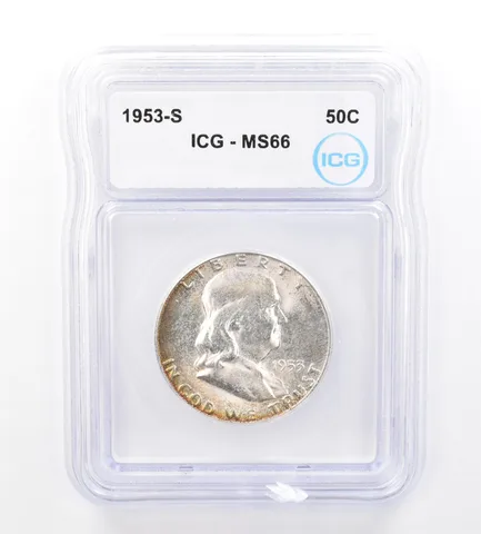 1953-S Franklin Half Dollar MS66 ICG Beautiful Tone *1656