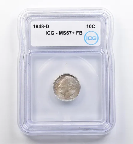 1948-D Roosevelt Dime MS67+ FB ICG *0092