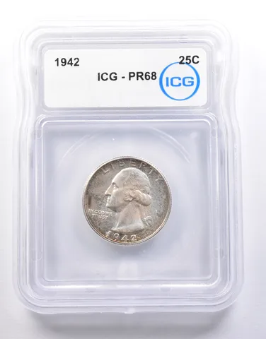 1942 Washington Quarter PR68 ICG *7241