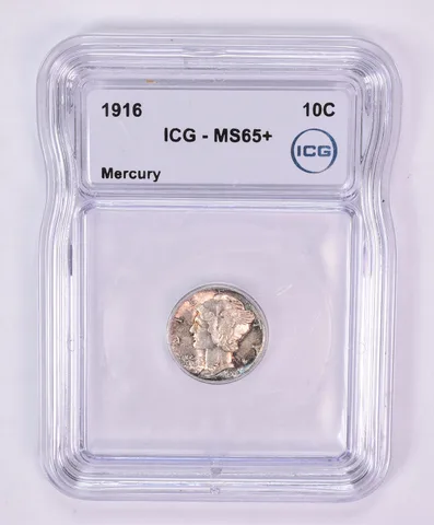 1916 Mercury Dime MS65+ ICG Beautiful Tone a1194