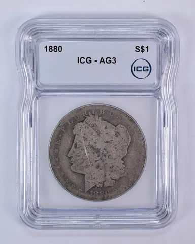 1880 Morgan Silver Dollar AG3 ICG Lowball