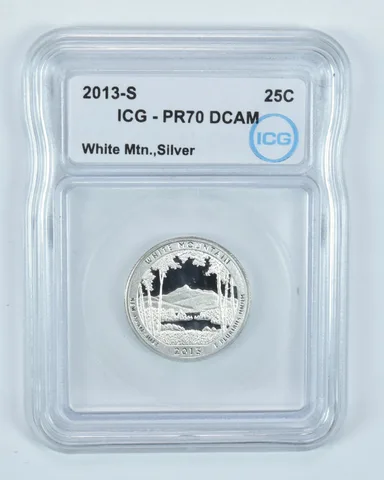 2013-S Washington Quarter Silver White Mountain ATB PR70 DCAM ICG