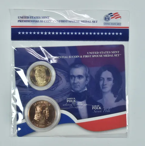 2009 Presidential $1 & First Spouse Medal Set - James K & Sarah Polk