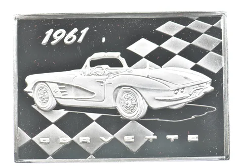 1961 Corvette Silver Art Bar Vintage Car *3263