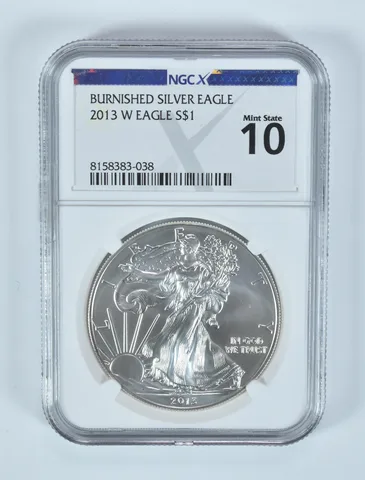 2013-W Burnished Silver Eagle Mint State 10 NGC X NGCX