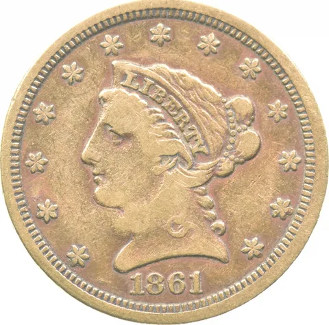 1861 $2.50 Liberty Head Gold Quarter Eagle *0131