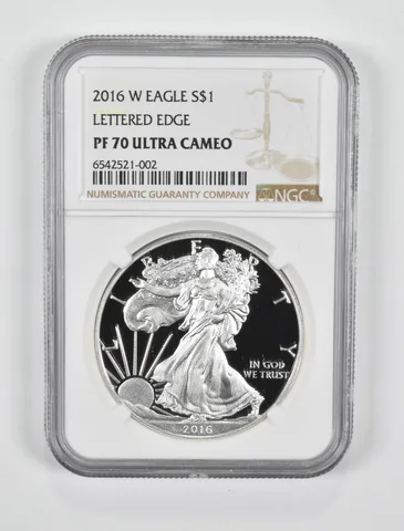2016-W American Silver Eagle (Lettered Edge) PF70 NGC Brown Label