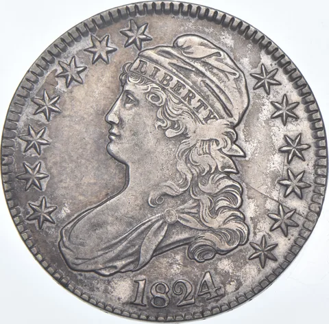 1824 Capped Bust Half Dollar - 106a R4 a7652
