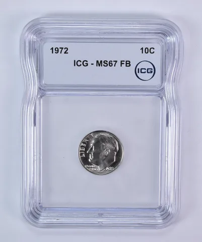1972 Roosevelt Dime MS67 FB ICG