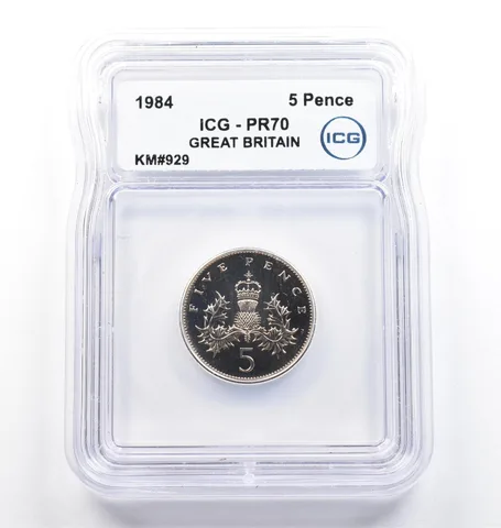 1984 Great Britain 5 Pence KM#929 PR70 ICG *9793