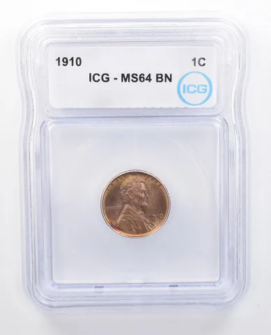 1910 Lincoln Wheat Cent MS64 BN ICG Beautiful Tone *7637