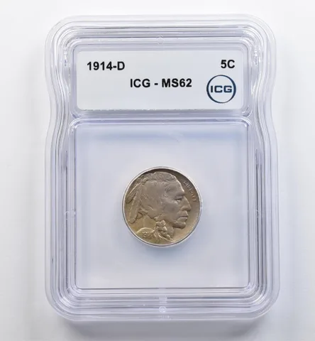 1914-D Indian Head Buffalo Nickel MS62 ICG *9015