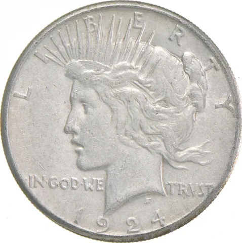 1924-S Peace US Silver Dollar - 90% San Francisco Minted