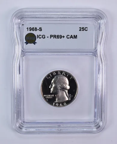 1968-S Washington Quarter PR69+ CAM ICG