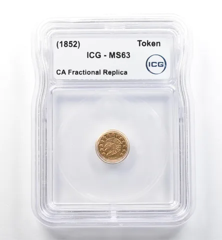 (1852) California Fractional Gold Token Indian Head 1/2 Dollar MS63 ICG *7439
