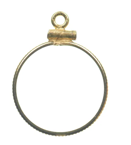 12k 0.6 Gram Gold Filled 15.5mm Coin Bezel Pendant Frame Edge *4902