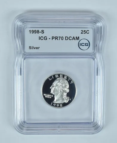 1998-S Washington Quarter Silver PR70 DCAM ICG