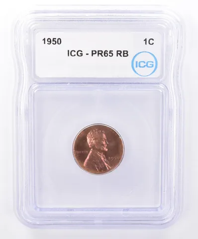 1950 Lincoln Wheat Cent PR65 RB ICG Beautiful Tone *9299