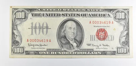1966 $100 US Legal Tender Note Red Seal *9885