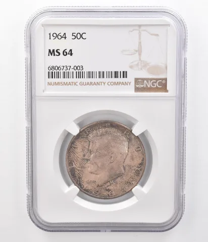 1964 Kennedy Half Dollar MS64 NGC Beautifully Toned *8602