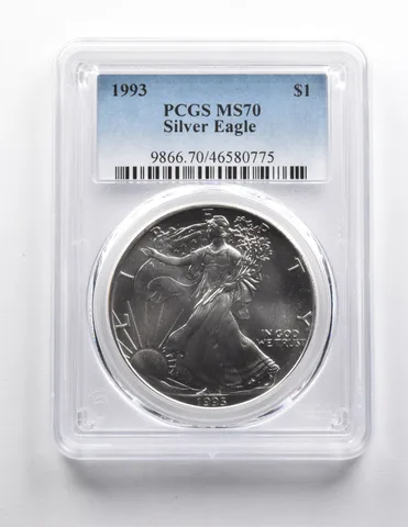 1993 American Silver Eagle MS70 PCGS Blue Label
