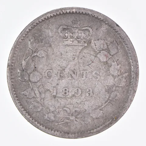Better Date - 1893 Canada 5 Cents World Coin- Silver *240