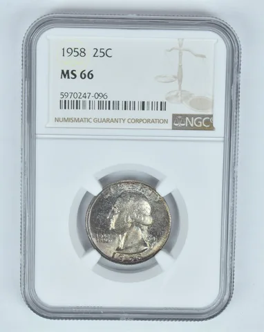 MS66 1958 Washington Quarter - Graded NGC - INSANE Tone a8896