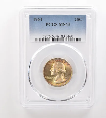 1964 Washington Quarter MS63 PCGS Beautiful Tone *3207