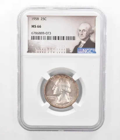 1958 Washington Quarter MS66 NGC Beautiful Tone *2323