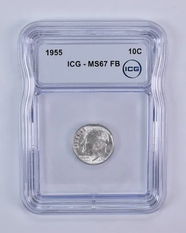 1955 Roosevelt Dime MS67 FB ICG