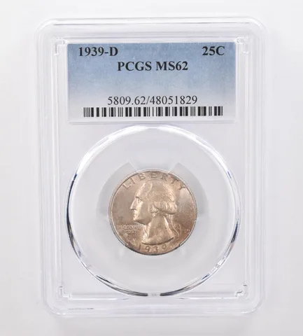 1939-D Washington Quarter MS62 PCGS Beautiful Tone a0052