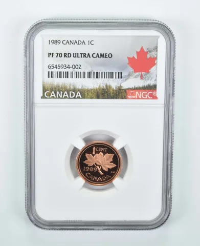1989 Canada 1 Cent Penny PF70 RD NGC Canada Lbl