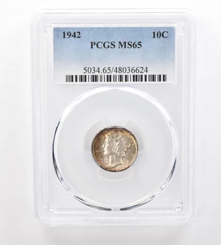 1942 Mercury Dime MS65 PCGS Beautiful Tone a7498