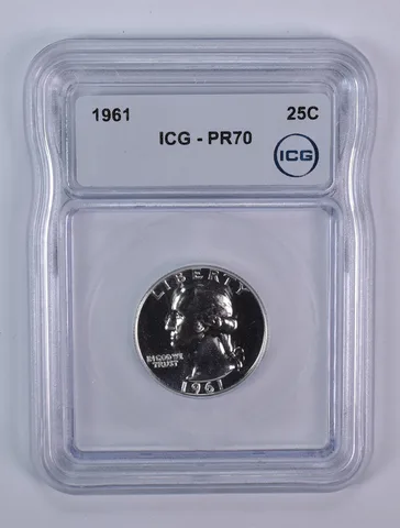 1961 Washington Quarter PR70 ICG